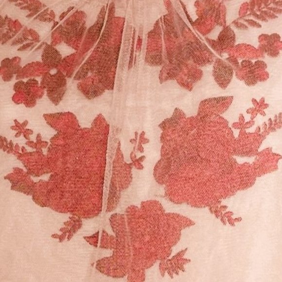 White House Black Market Pink and Red embroidered sleeveless top Medium - Picture 5 of 6